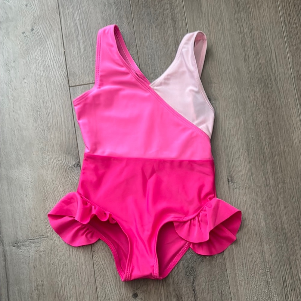 Pink Ruffled Onepiece Swimsuit